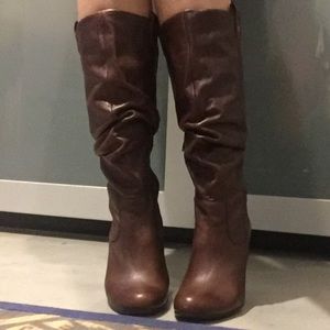 Sale. Aldo leather brown heeled boots size 36